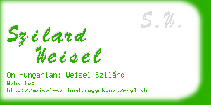 szilard weisel business card